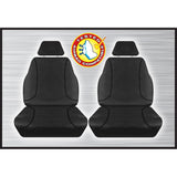Tradies Black Canvas Front Seat Cover Pair - Hilux 07/2015 Onwards