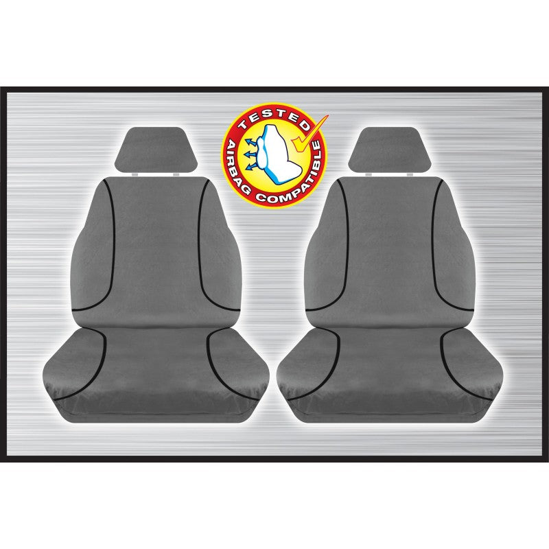 Tradies Grey Canvas Front Seat Cover Pair - Hilux 07/2015 Onwards