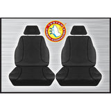 Tradies Black Canvas Front Seat Covers Pair - Nissan Navara
