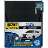 Tradies Black Canvas Front Seat Covers Pair - Nissan Navara