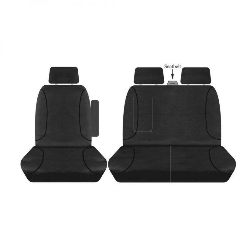 Tradies Black Canvas Front Seat Cover Ford Transit Custom 320 SWB 24-25