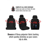 Tradies Canvas Seat Cover Pair Black Mitsu Triton 2015 - Current
