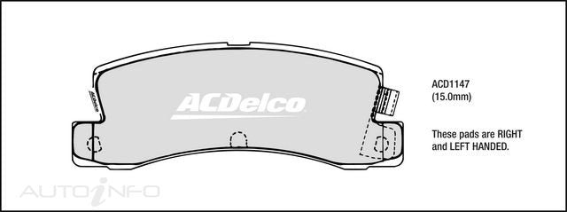 ACDelco Rear Brake Pads - Toyota Corolla 1987-2001
