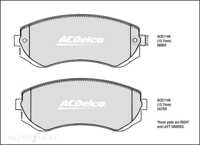 ACDelco Front Brake Pads - Nissan Cefiro, Laurel, Patrol, Pulsar, Silvia 1988-2007