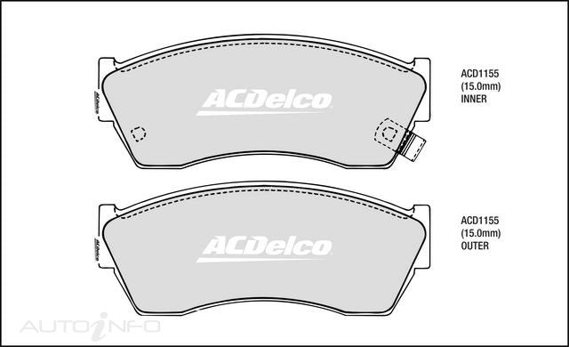 ACDelco Front Brake Pads - Holden Barina / Suzuki Swift 1989-1995