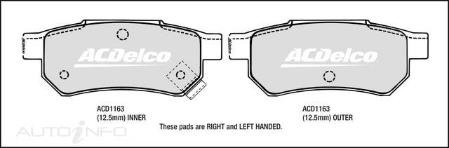 ACDelco Rear Brake Pads - Honda City, Civic, CRX, Integra, Prelude / MG / Rover