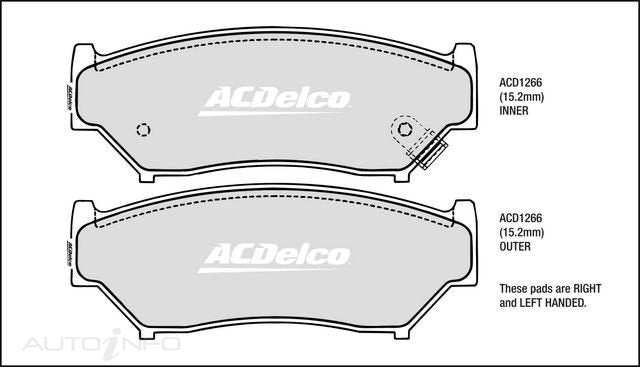 ACDelco Front Brake Pads - Suzuki Escudo, Grand Vitara, Vitara 1998-2005