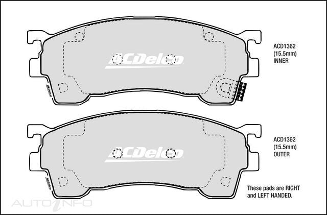 ACDelco Front Brake Pads - Ford Laser / Mazda 323, Premacy 1998-2004