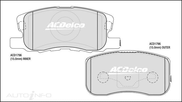 ACDelco Front Brake Pads - Mitsubishi Colt 2002-2013