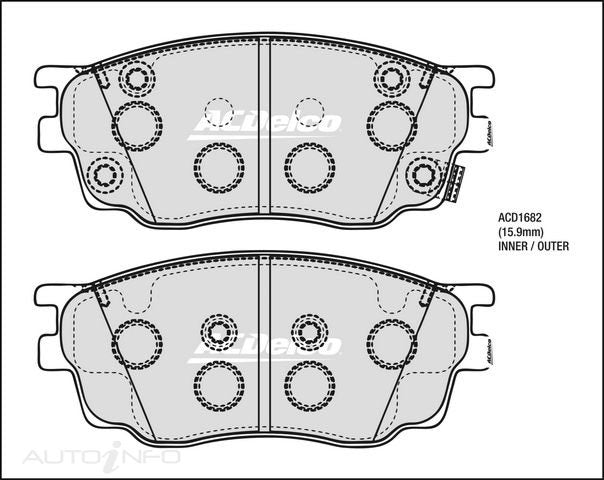 ACDelco Front Brake Pads - Mazda 6 2002-2008