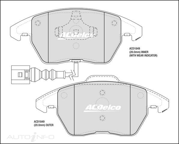 ACDelco Front Brake Pads - Audi, Citreon, Peugeot, Skoda, VW 2004-2017