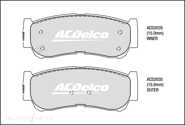 ACDelco Rear Brake Pads - Hyundai Santa Fe 2006-2009 / LDV T60 2017-