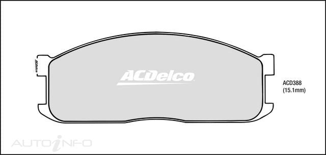 ACDelco Front Brake Pads - Ford Econovan / Mazda Bongo, E1800, E2000, E2200, E2500 1981-2001