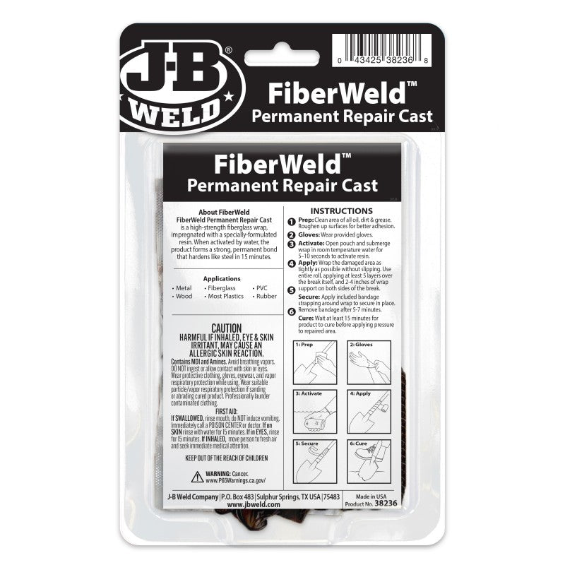 JB Weld Fiberweld Permanent Fibreglass Repair Cast