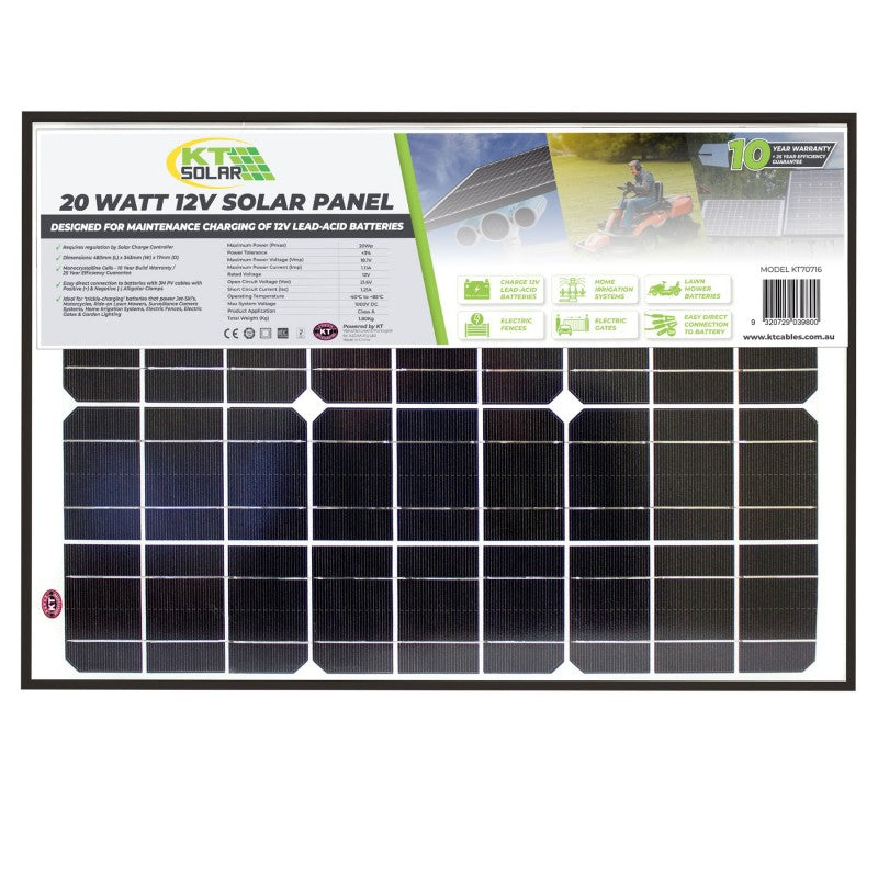20W 12V Monocrystaline Solar Panel