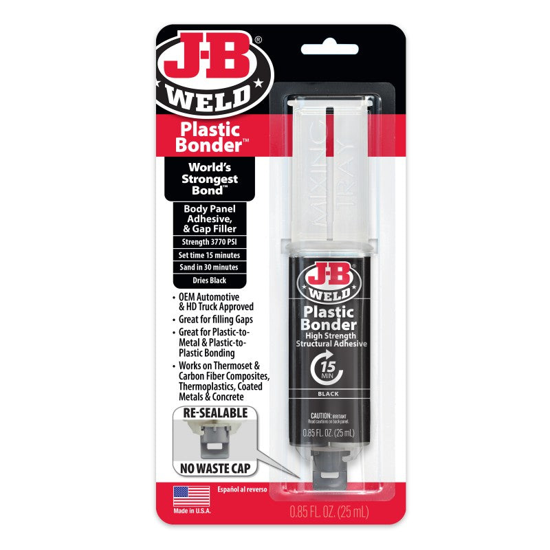JB Weld Plasticbonder Black Adhesive & Gap Filler Syringe 25ML
