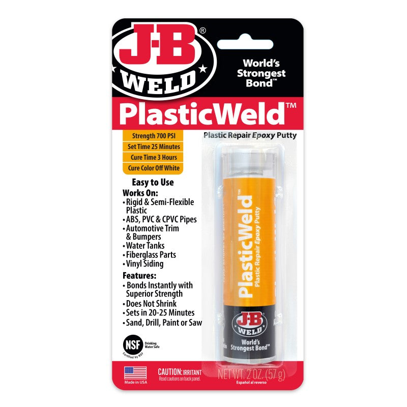 JB weld Plasticweld Plastic Repair Epoxy Putty Stick 57G