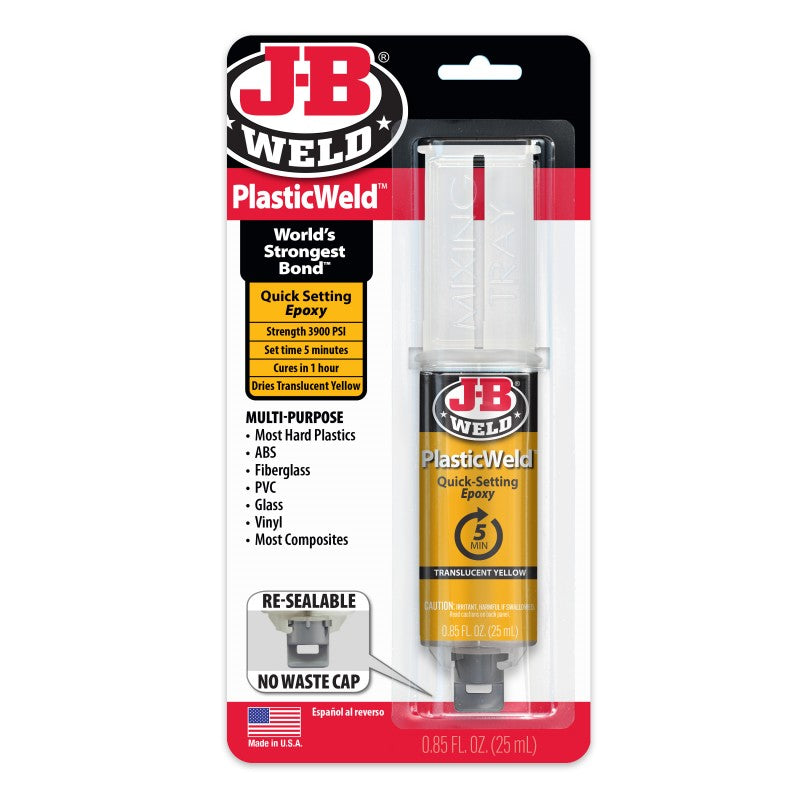 JB Weld Plasticweld Quick Setting Epoxy Syringe 25ML