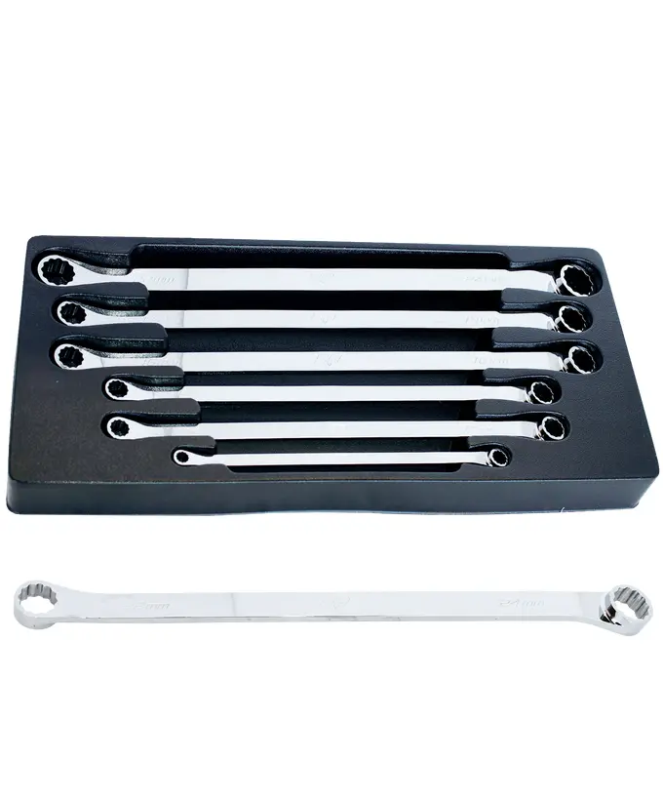 SP Tools Double Ring Long Spanner set - 15° Offset - Metric - 6pc