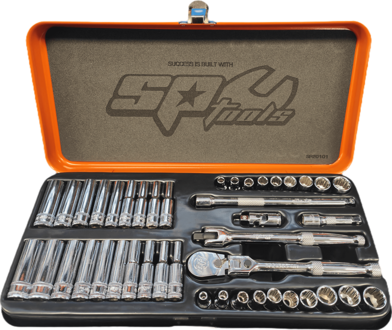SP Tools 1/4"Dr Socket Set - 6pt & 12pt Metric/SAE - 43pc