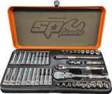 SP Tools 1/4"Dr Socket Set - 6pt & 12pt Metric/SAE - 43pc