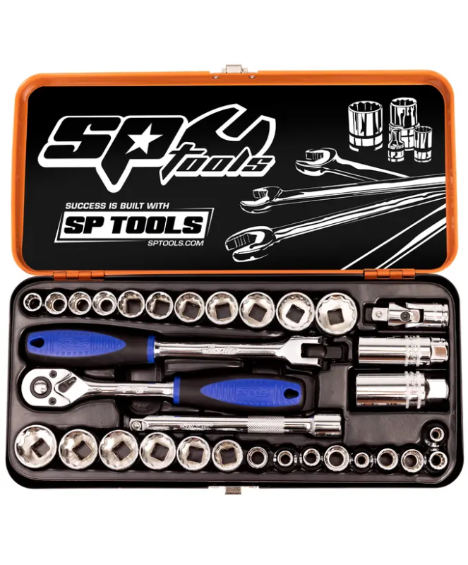 SP Tools 3/8"Dr Socket Set - Metric/SAE - 32pc - 12 Point