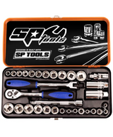 SP Tools 3/8"Dr Socket Set - Metric/SAE - 32pc - 12 Point