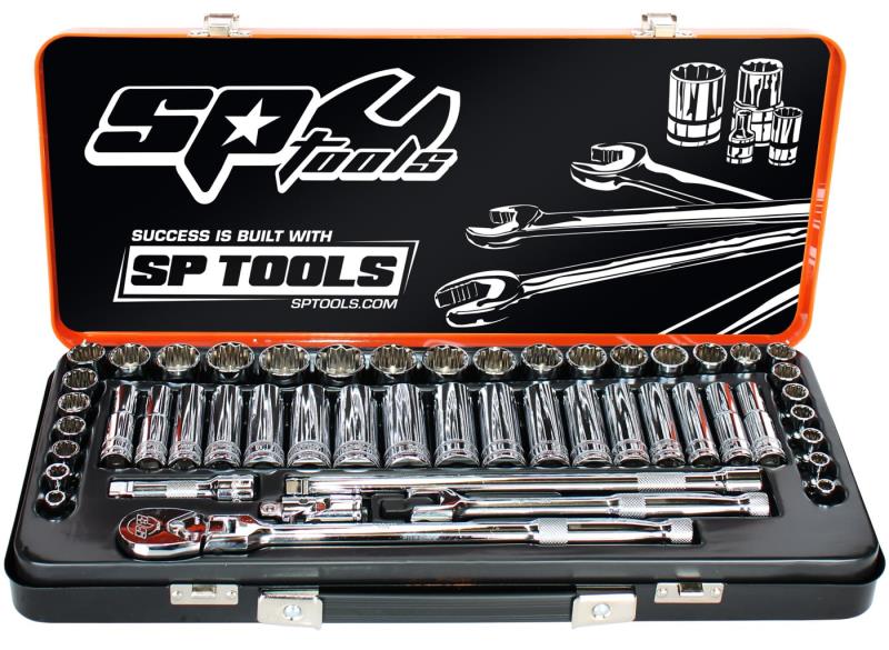 SP Tools 3/8"Dr Socket Set - 6pt & 12pt Metric/SAE - 50pc