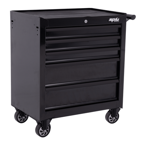 SP Tools Custom Series Roller Cabinet - 5 Drawer - Black/Black