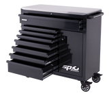 SP Tools Sumo Series Roller Cabinet with Power Tool Cupboard - 9 Drawer - Black/Black Handles