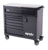 SP Tools Sumo Series Roller Cabinet with Power Tool Cupboard - 9 Drawer - Black/Black Handles
