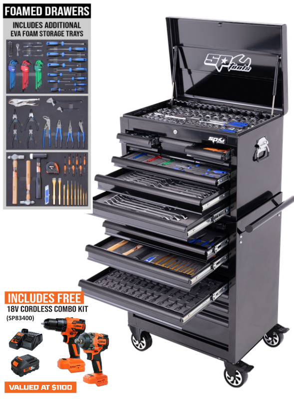 SP Tools Custom Series Tool Kit - 549pc - Metric/SAE - NZ Black/Black - (FOAMED)