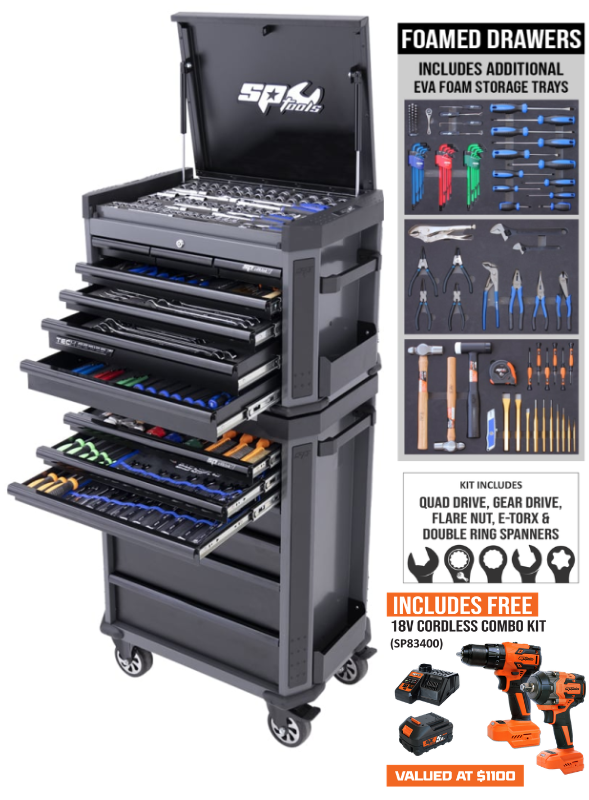 SP Tools Tech Series Tool Kit - 629pc - Metric/SAE - Diamond Black BONUS EVAS