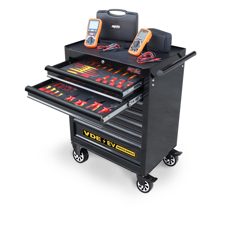 SP Tools VDE Electic Vehicle Service Module - 7 Drawer Black/Black Roll Cab