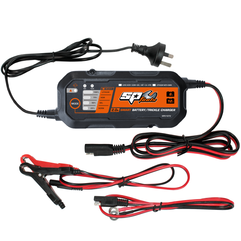 SP Tools Smart Battery/Trickle Charger - 8 Stage Multi Volt - 6 & 12V - 2.0A