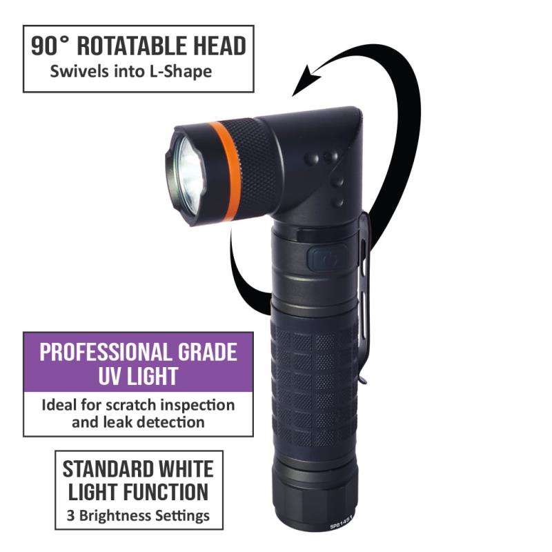 SP Tools Torch/Work Light - UV Inspection led Multifunction - Mag base - Rotatable Head