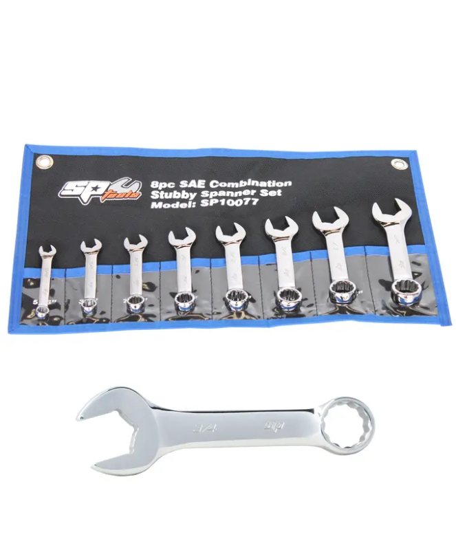 SP Tools Combination ROE Spanner Set - Stubby - SAE - 8pc