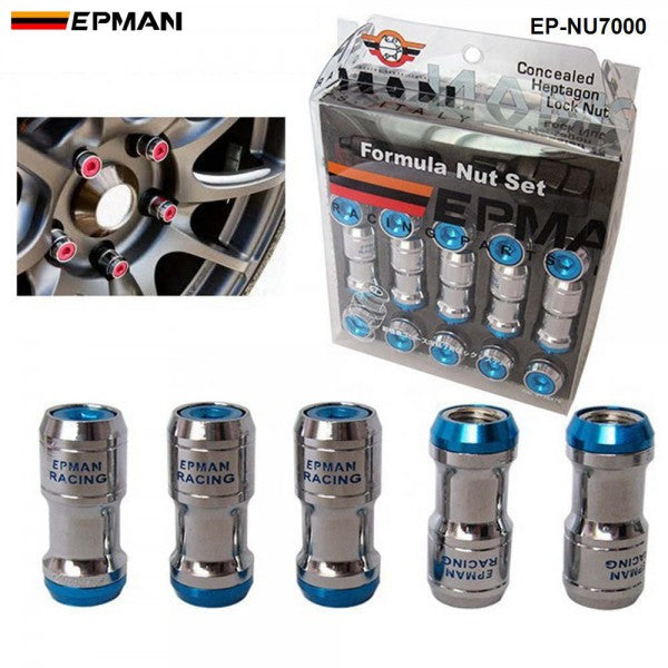 EPMAN Close End Lock Nuts M12 x 1.5 - Blue