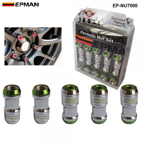 EPMAN Close End Lock Nuts M12 x 1.25 - Green