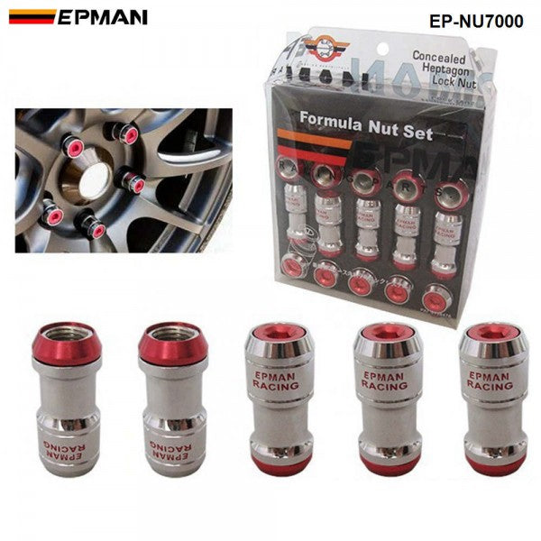 EPMAN Close End Lock Nuts M12 x 1.25 - Red