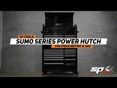 SP Tools Sumo Series Power Hutch Tool Kit - 548pc - Metric/SAE - NZ Black/Black Handles - (FOAMED)