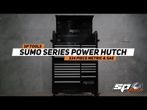 SP Tools Sumo Series Power Hutch Tool Kit - 334pc - Metric/SAE - NZ Black/Black Handles - (FOAMED)
