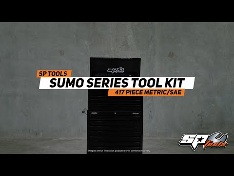 SP Tools Sumo Custom Series Tool Kit - 417pc - Metric/SAE - Black - Plus Bonus Eva Trays