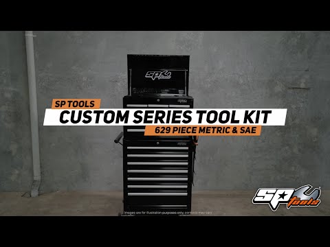 SP TOOLS TOOLKIT 629PC METRIC/SAE BLACK