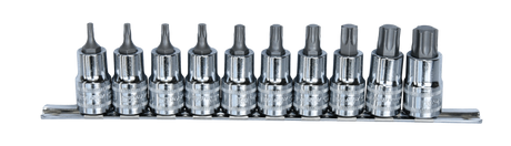 SP TOOLS "SOCKET RAIL SET 1/2""DR 10PC"