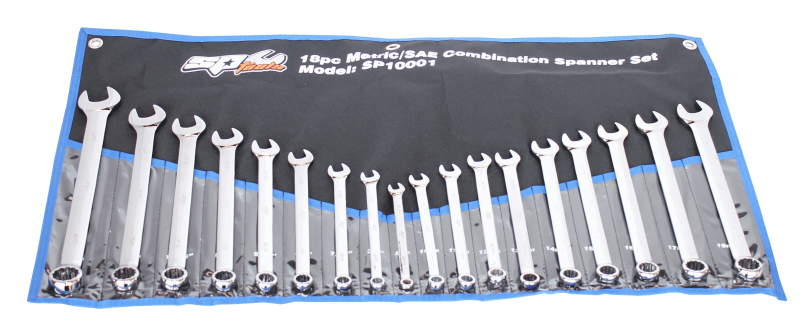 SP TOOLS COMBINATION ROE SPANNER SET - METRIC/SAE - 18PC