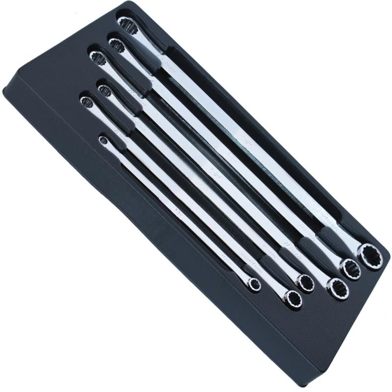 SP TOOLS DOUBLE RING LONG SPANNER SET - 0° OFFSET - METRIC - 6PC