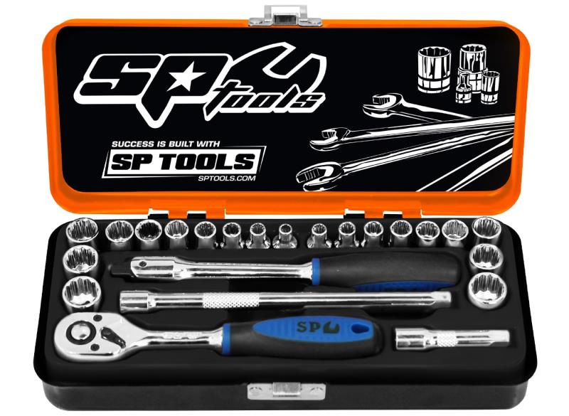 SP TOOLS 1/4"DR SOCKET SET - METRIC/SAE - 23PC, SIZES: 12 POINT