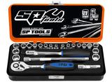 SP TOOLS 1/4"DR SOCKET SET - METRIC/SAE - 23PC, SIZES: 12 POINT