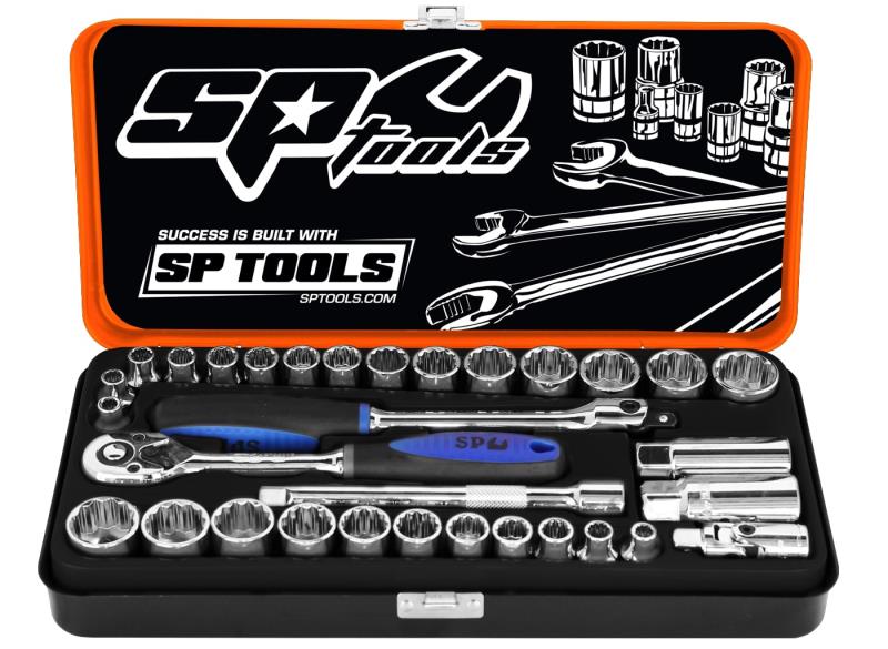 SP TOOLS 3/8"DR SOCKET SET - METRIC/SAE - 32PC, SIZES: 12 POINT